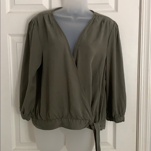 VELVET HEART - Olive Green Wrap Top - Picture 2 of 6